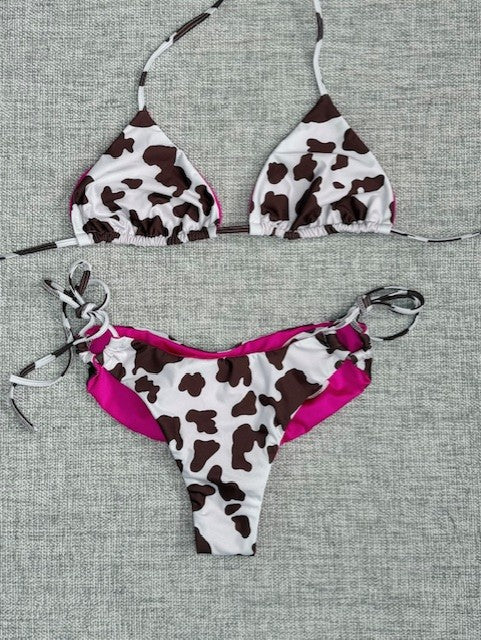 Brown & White Cowgirl Bikini