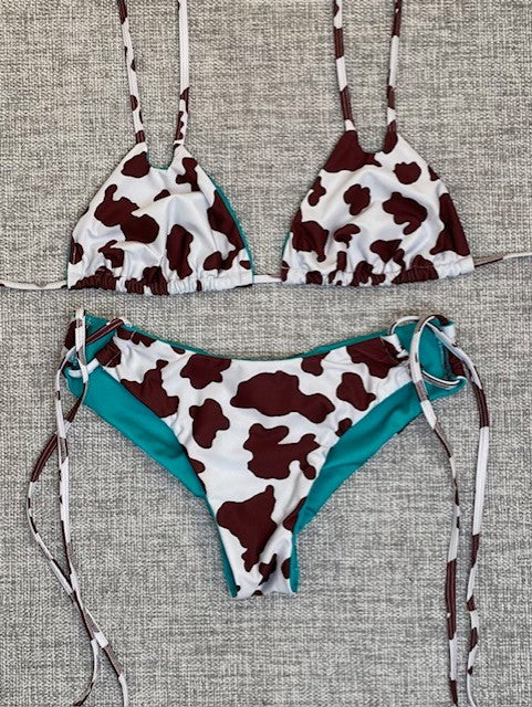 Brown Cow/Teal Bikini