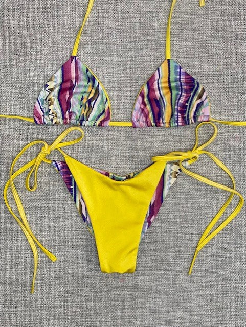 Aztec & Yellow String Bikini
