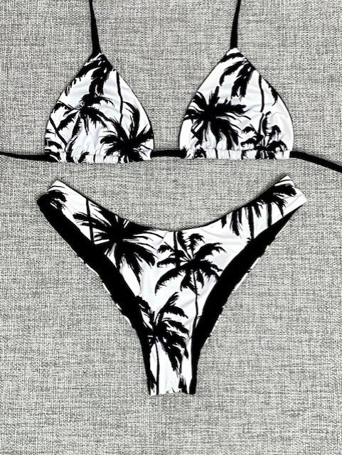 black/White Palm Tree Bikini