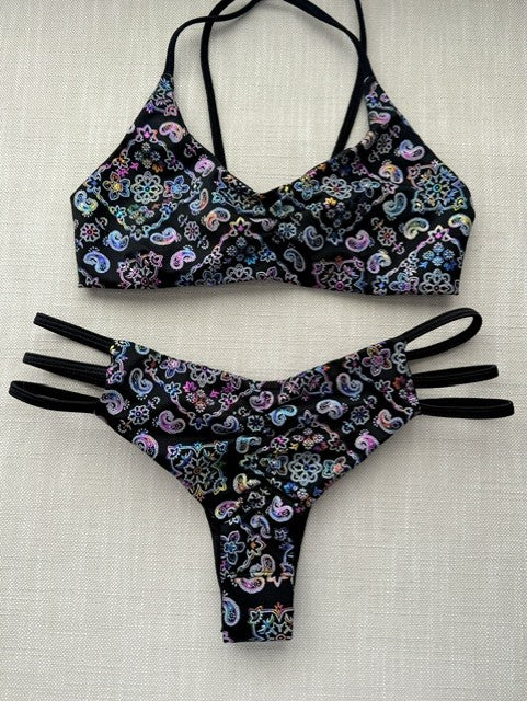 Black Onyx Bandana 3 Strap Bikini