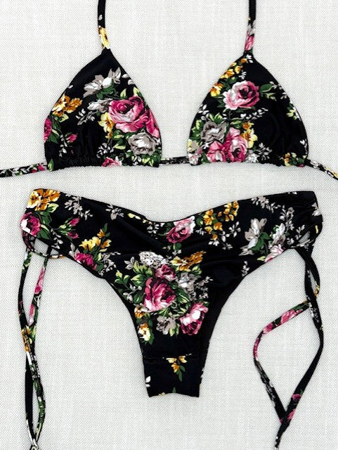 Black Spring Floral Bikini