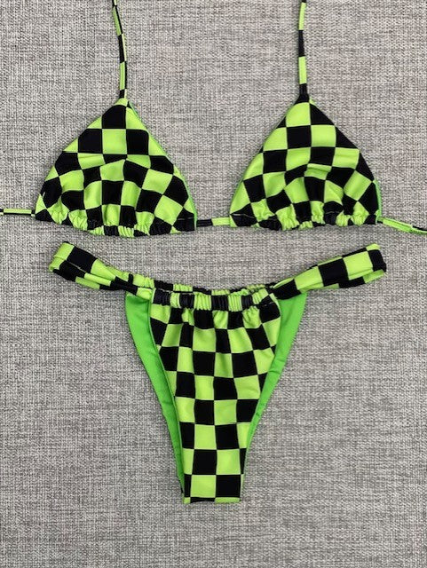 Lime Checker Bikini