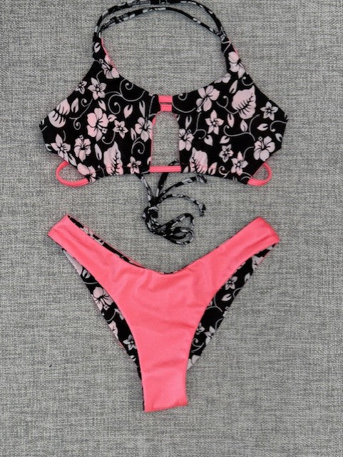 Retro Hawaiian & Coral Bikini