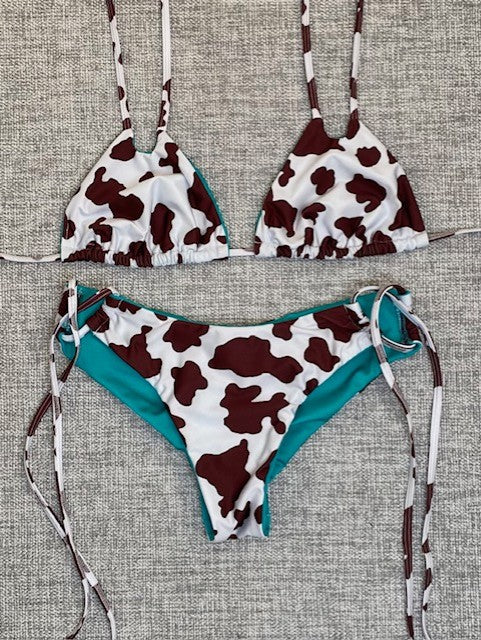 Brown Cow/Teal Bikini