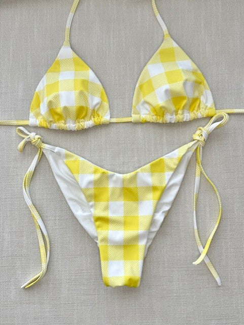 Yellow Plaid String Bikini
